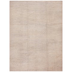 Nazmiyal Collection Elegant Solid Abstract Cream Color Modern Rug 8'11" x 12'