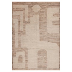 Nazmiyal Collection Earthy Neutral Color Tribal Design Modern Rug 9'5" x 13'2"