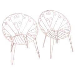Pair of vintage 1960s metal garden chairs Italian design