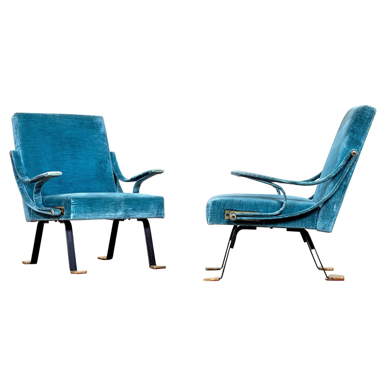 Paar Sessel von Ignazio Gardella aus dem 20. Jahrhundert mod. Digamma für Gavina, 1950er Jahre