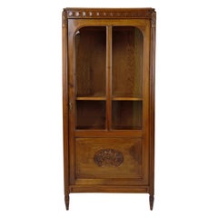 Used Art Deco display cabinet / showcase / bookcase in walnut, France, Circa 1920