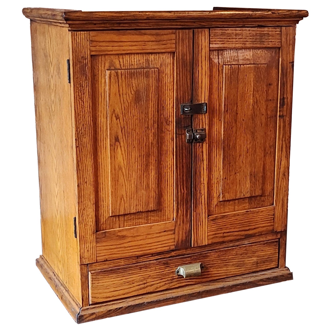 Vintage Industrial Wooden Cabinet For Sale