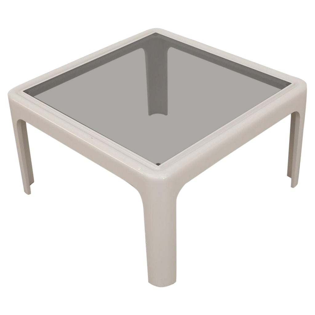 Poschinger Pur-Möbel Pale Grey and Bronzed Glass Square MOD Acrylic Coffee Table For Sale