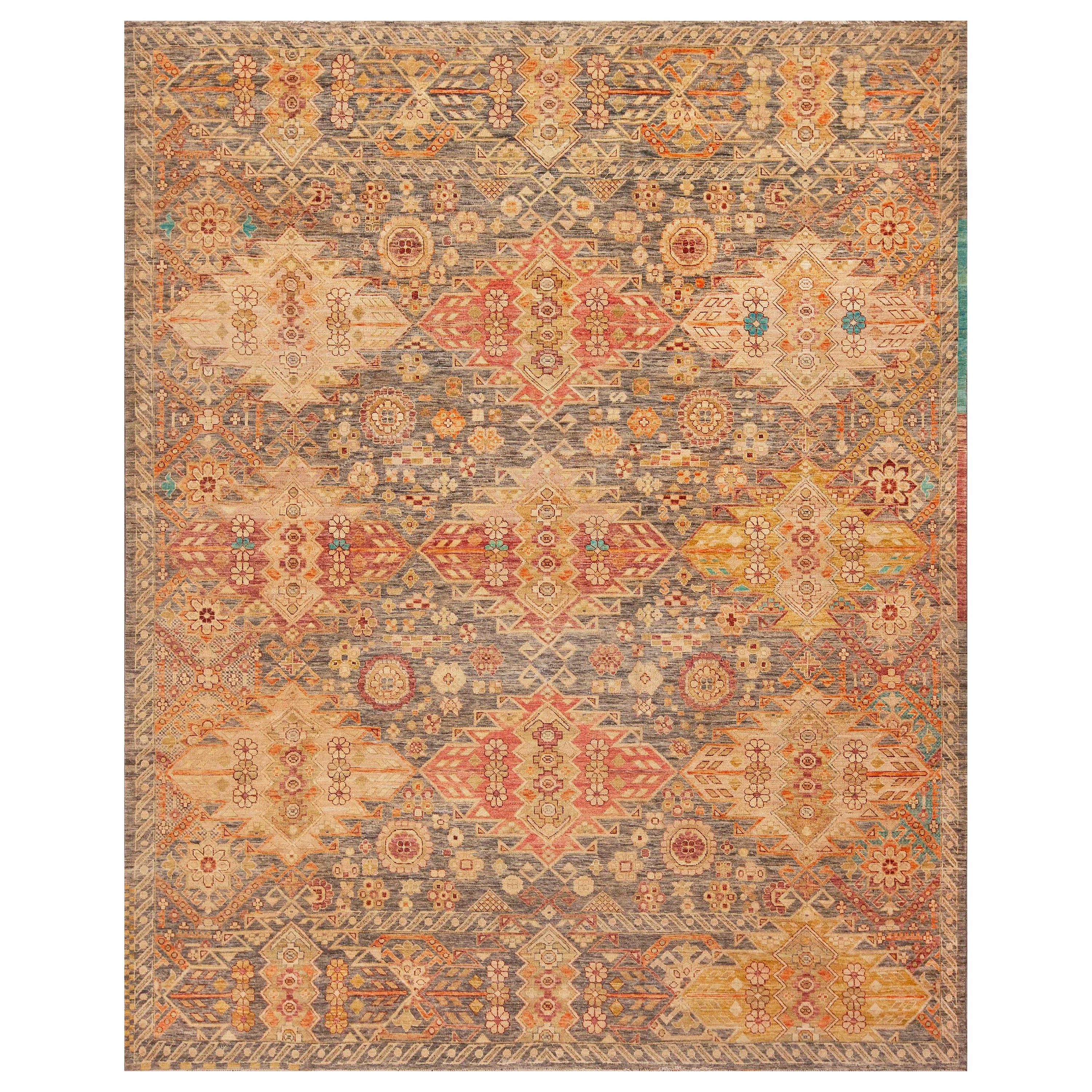 Collection Nazmiyal, design tribal et géométrique rustique, tapis moderne de 8'3" x 9'10"