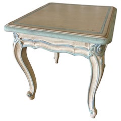 Louis XV Style Painted Side Table with Pull Out Sides