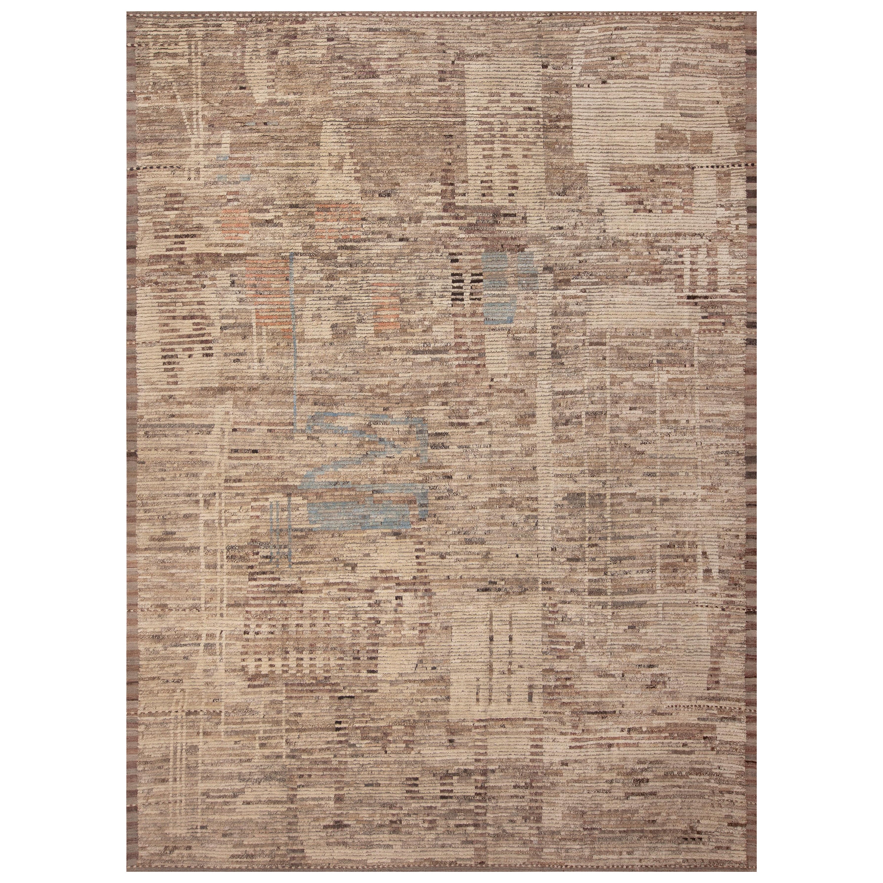 Nazmiyal Collection Earthy Abstract Nomadic Modern Area Rug 10'6" x 14'2" For Sale