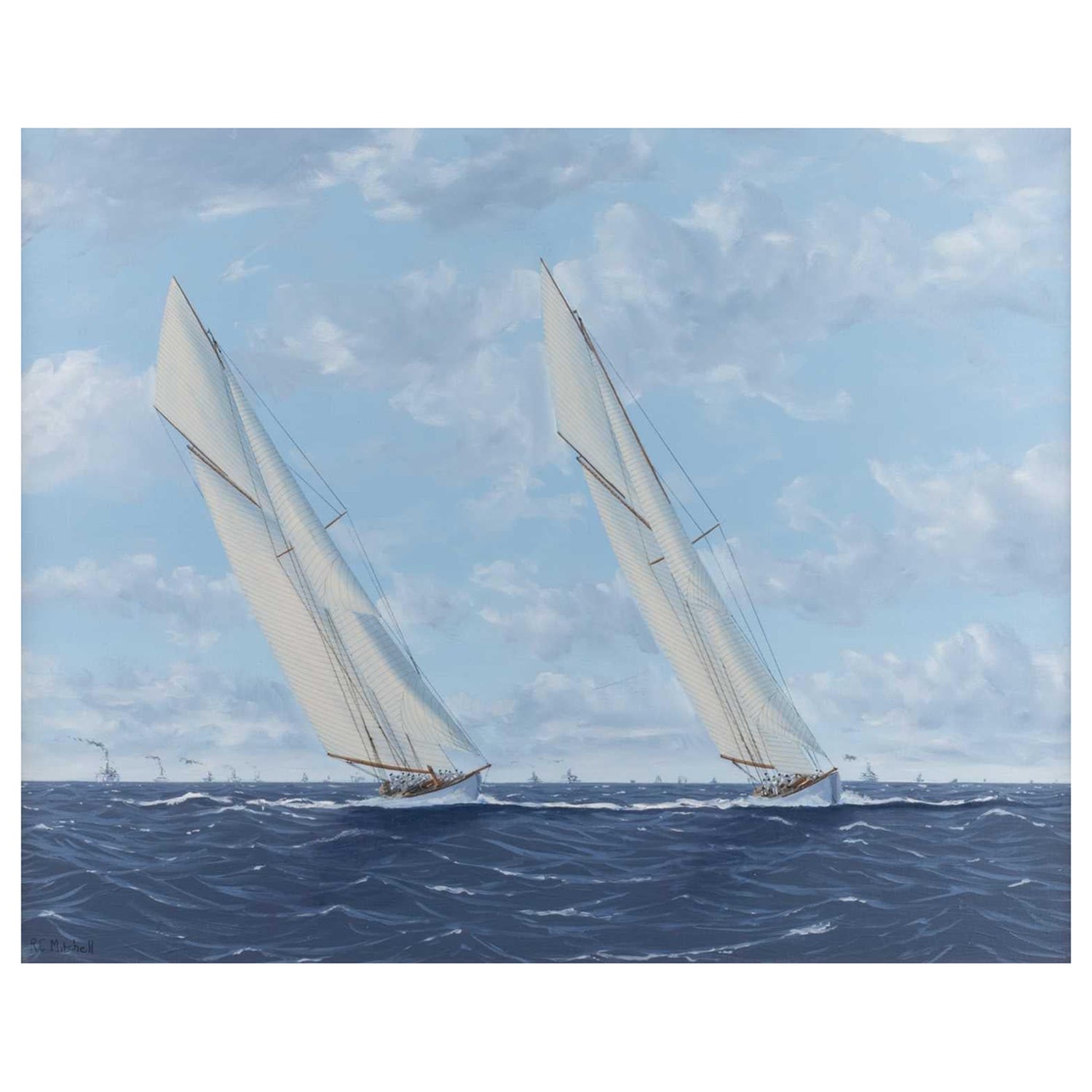 Ron Charles Mitchell of London (b.1960) Americas Cup 1893 Yacht Racing 