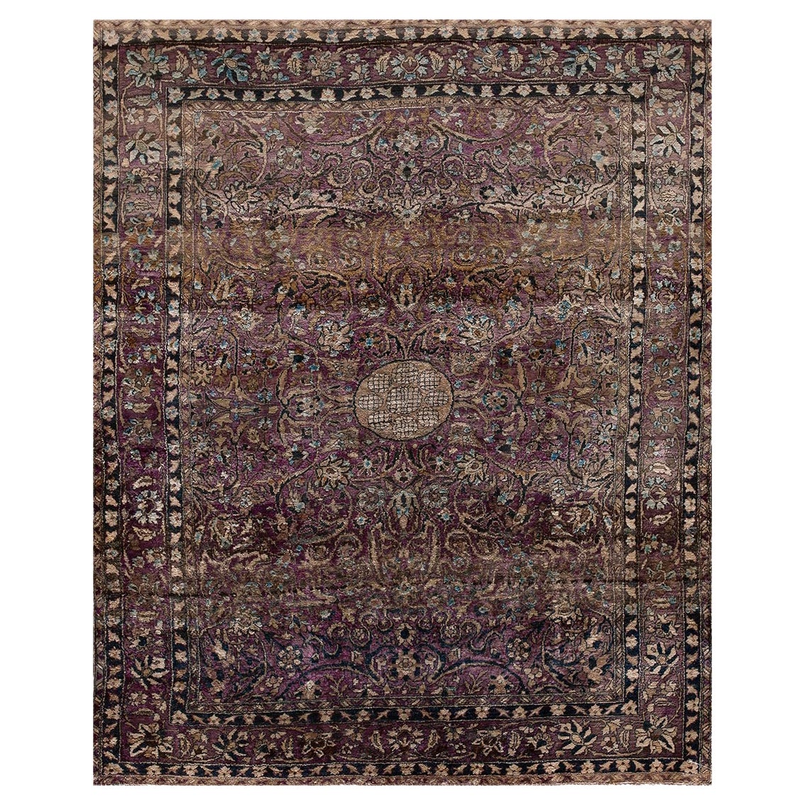 Late 19th Century Persian Silk Kashan by Kazan ( 3'2" x 4' - 98 x 122 )