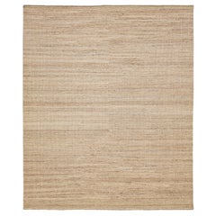 Brown Contemporary Moroccan Style Wool Rug With Geometric Design (Tapis de laine contemporain à motifs géométriques)
