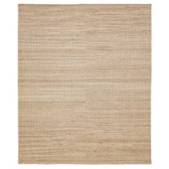 Brown Contemporary Moroccan Style Wool Rug With Geometric Design (Tapis de laine contemporain à motifs géométriques)