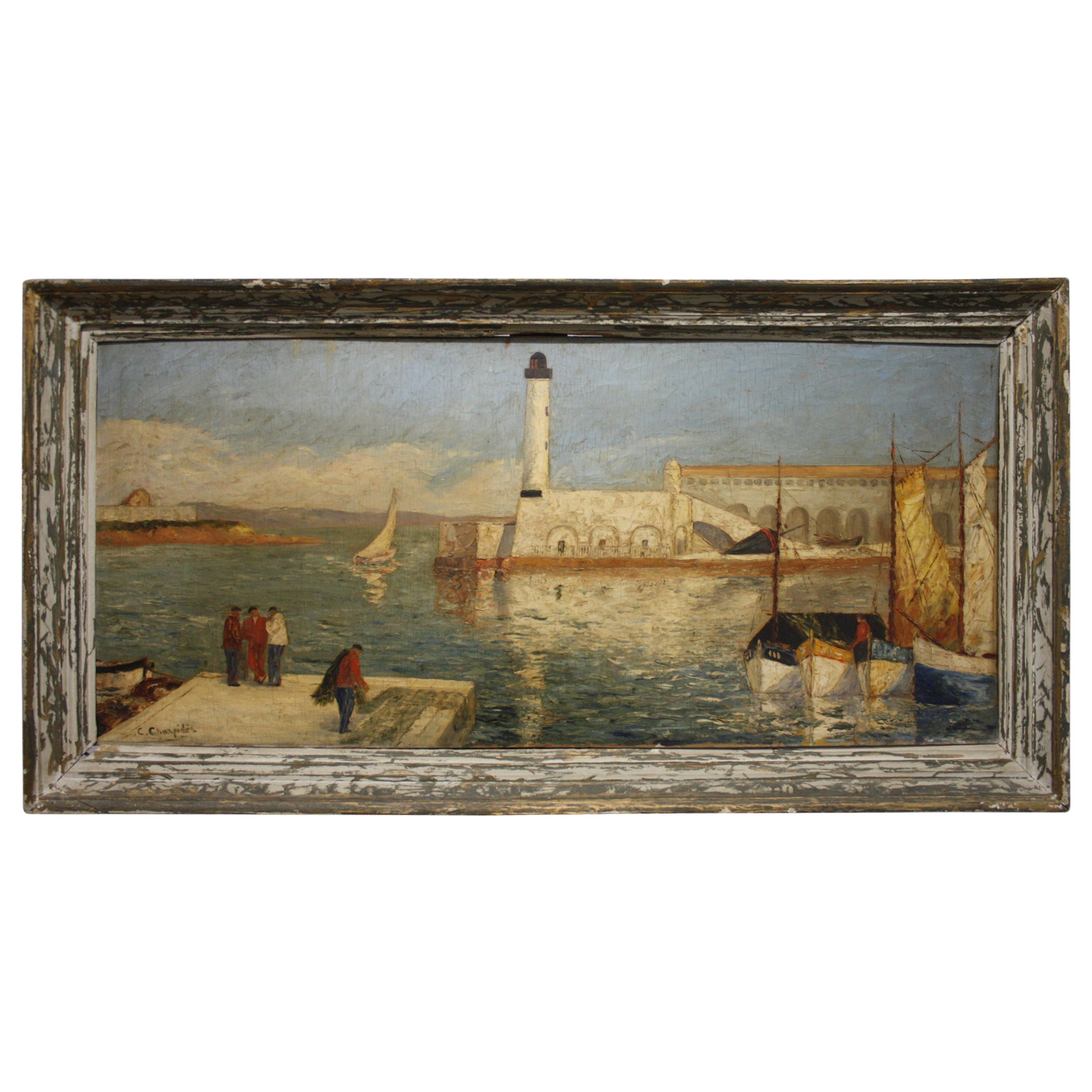 Early 20th Century Oil on Panel For Sale