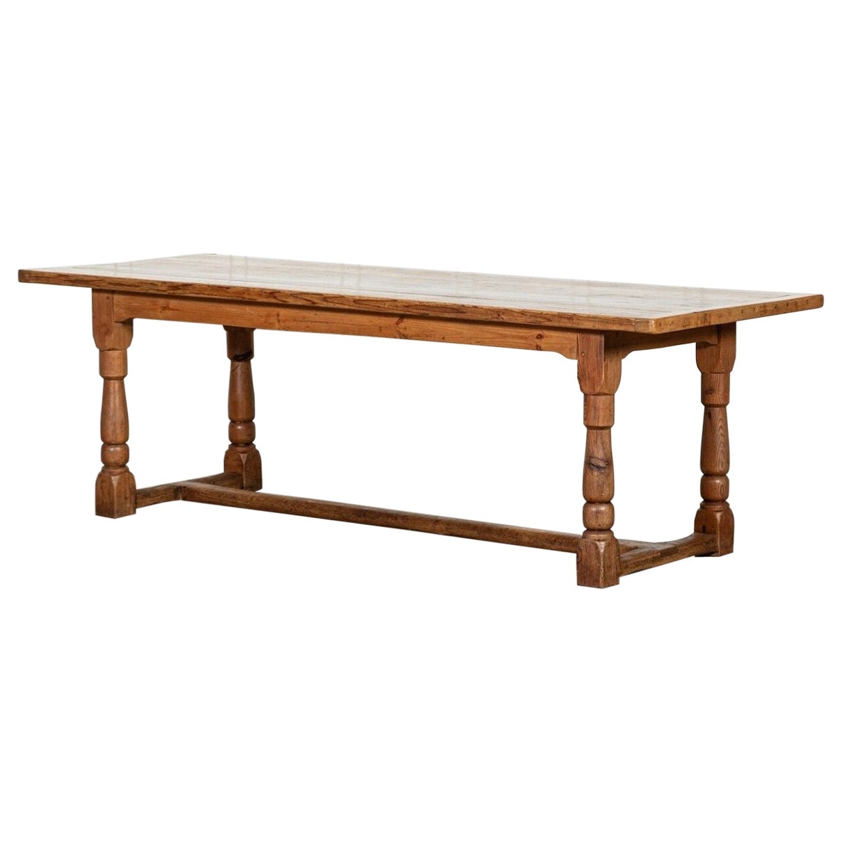 Large 19thC English Pine Refectory Table For Sale