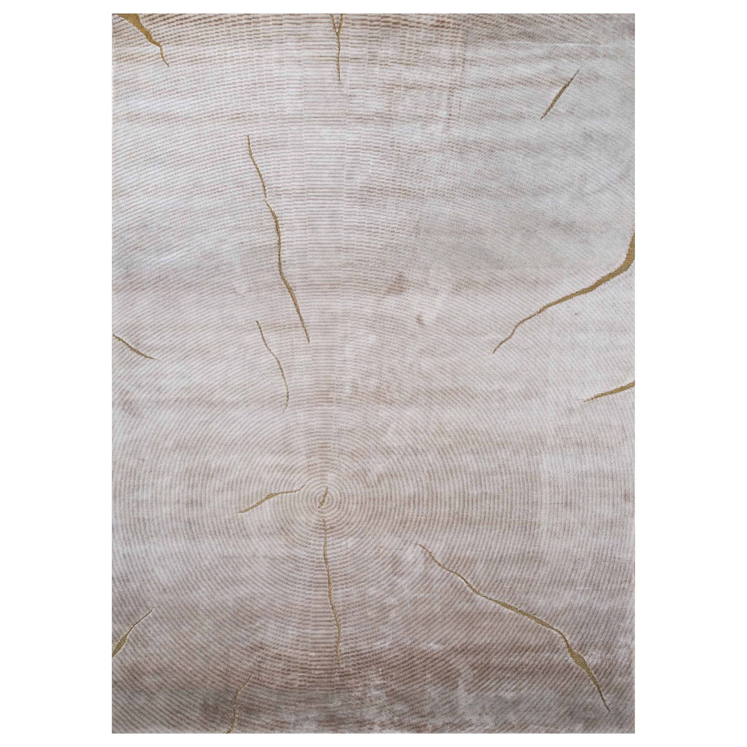 Ethereal Elegance Hand-Knotted Modern Area Rug For Sale
