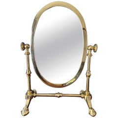Vintage Petite Brass Vanity Mirror 