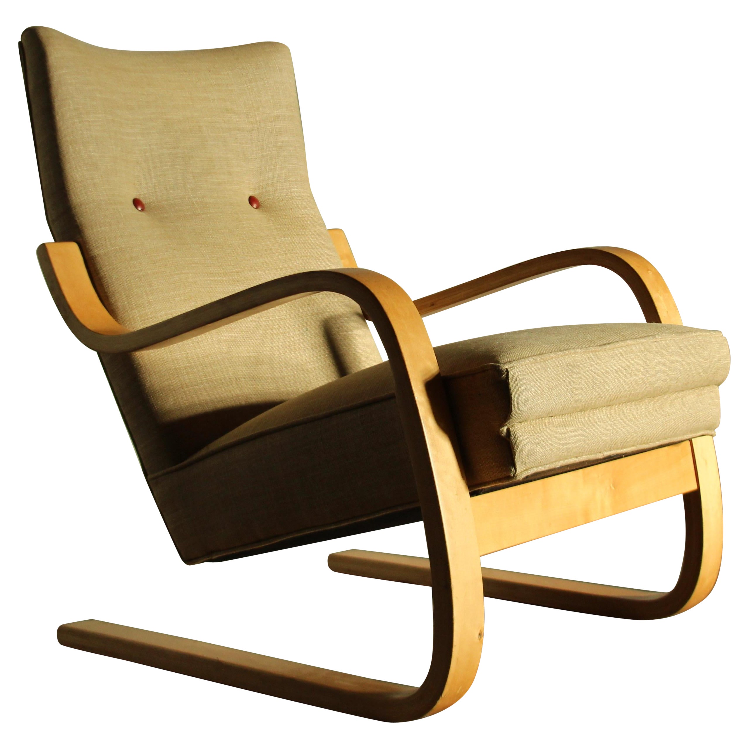 Alvar Aalto Early Model 401 Bentwood Lounge Chair, 1940s For Sale