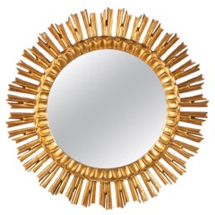 Grand miroir Sunburst moderne du milieu du siècle dernier - Résine 