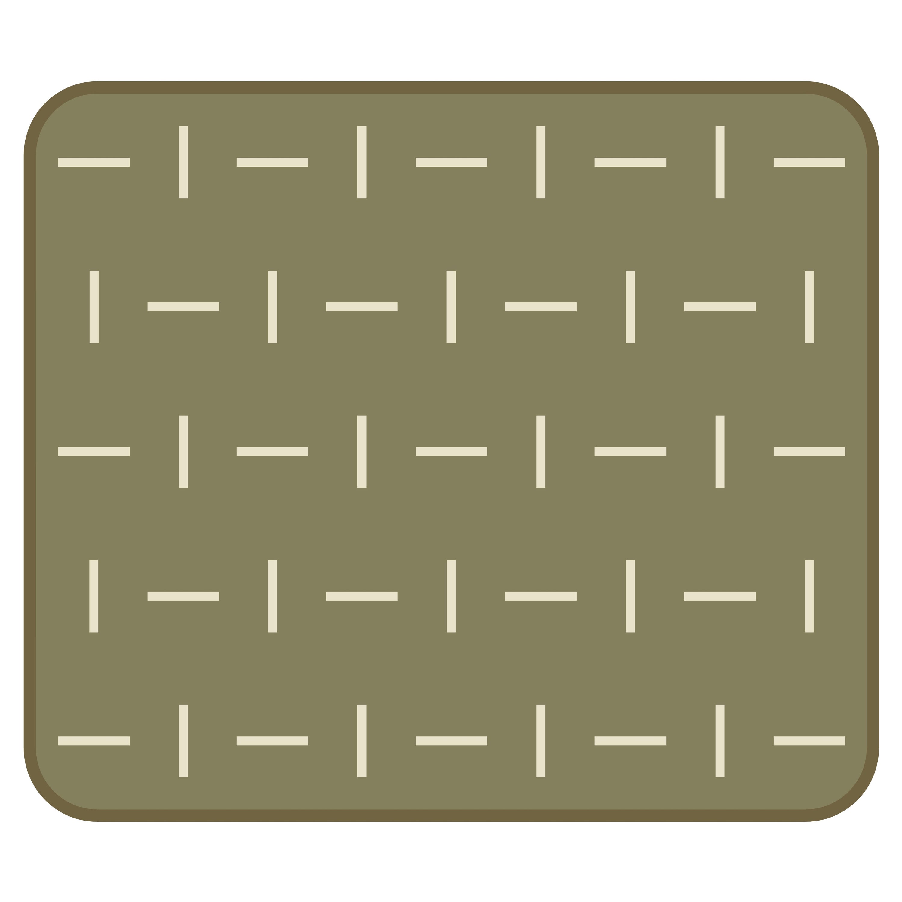 Green and Ivory Rectangular Rug with Round Corners