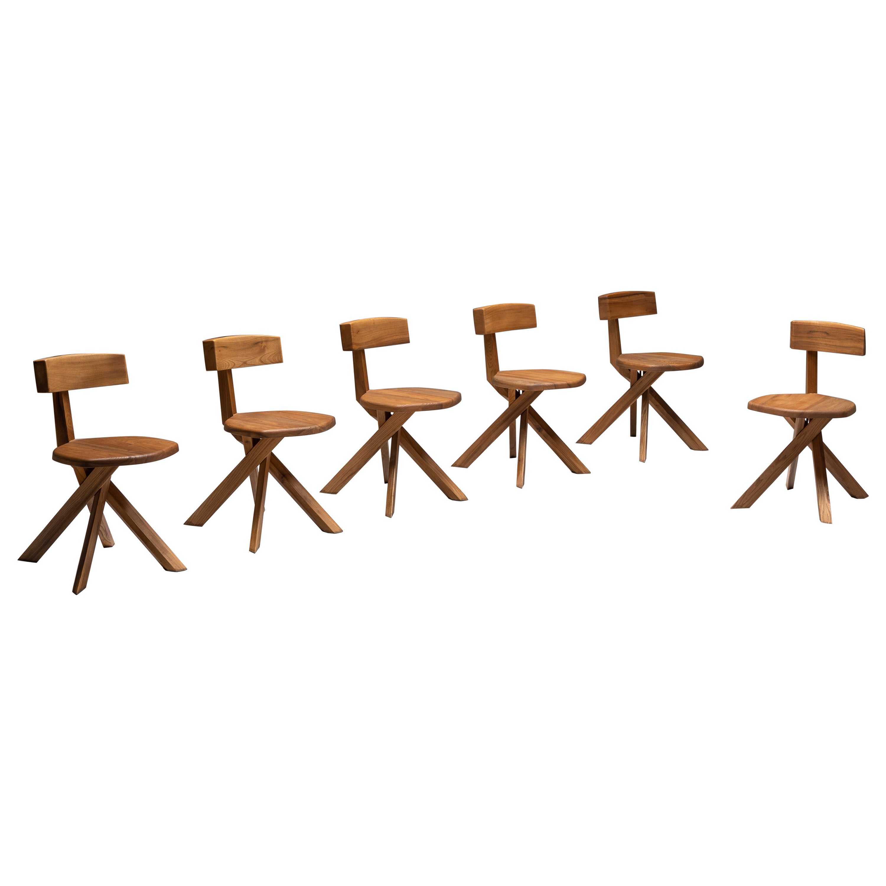 Chaises de salle à manger S34 de Pierre Chapo, France, 1970 en vente