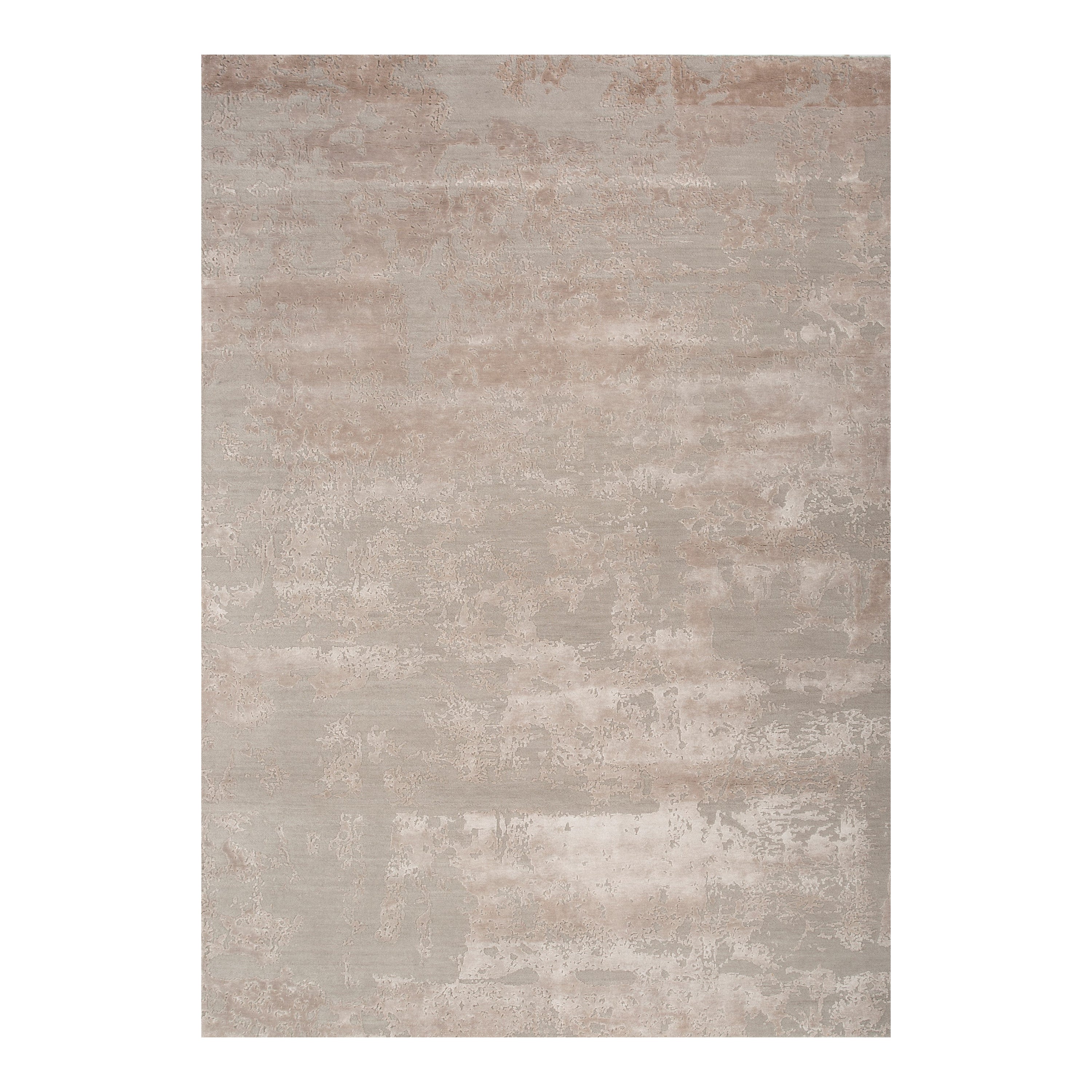 Urban Elegance Classic Gray Hand-Knotted Rug For Sale