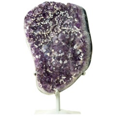 Sugar Coated Galaxy Amethyst Cluster with Deep Purple Amethyst Druzy and Calcite