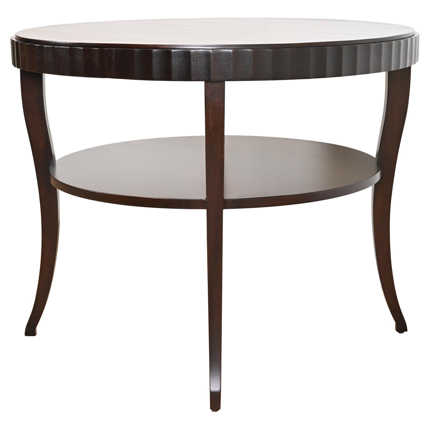 Barbara Barry for Baker Modern Regency Mahogany Center Table, Newly Refinished For Sale