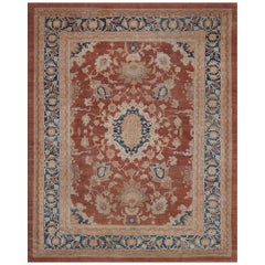 Hand-woven Antique Wool Floral Sultanabad Rug