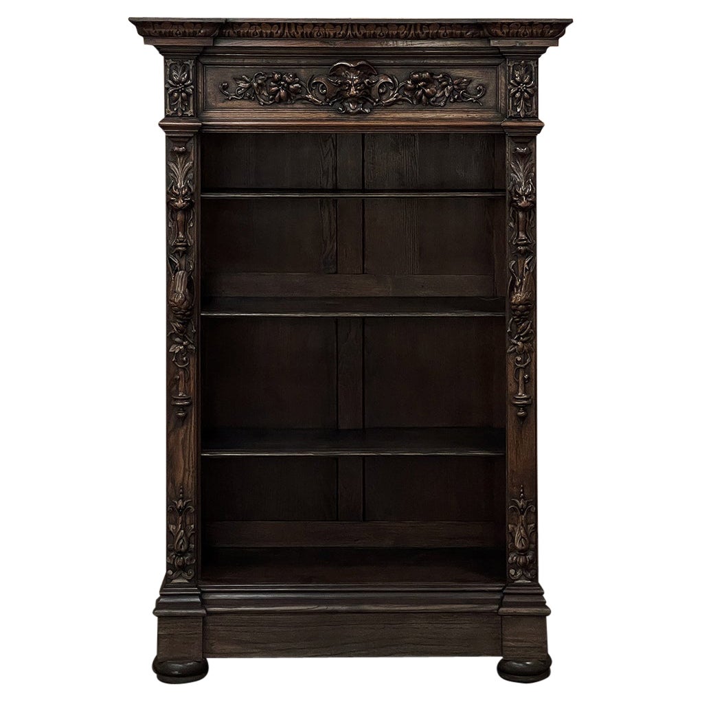 19th Century French Renaissance Petit Open Bookcase