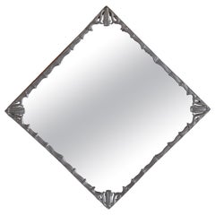 Antique 1930s Swedish Modern Pewter Mirror