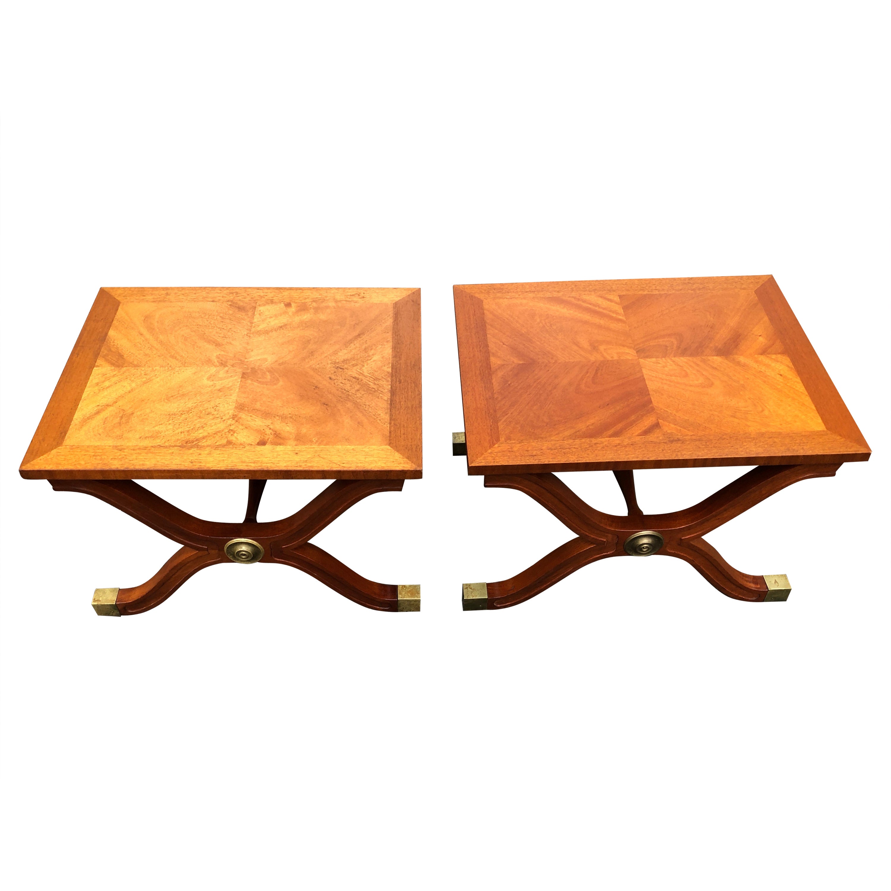 Magnificent Pair Dorothy Draper X Base Espana Side Table Bench Hollywood Regency For Sale