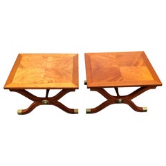 Magnificent Pair Dorothy Draper X Base Espana Side Table Bench Hollywood Regency