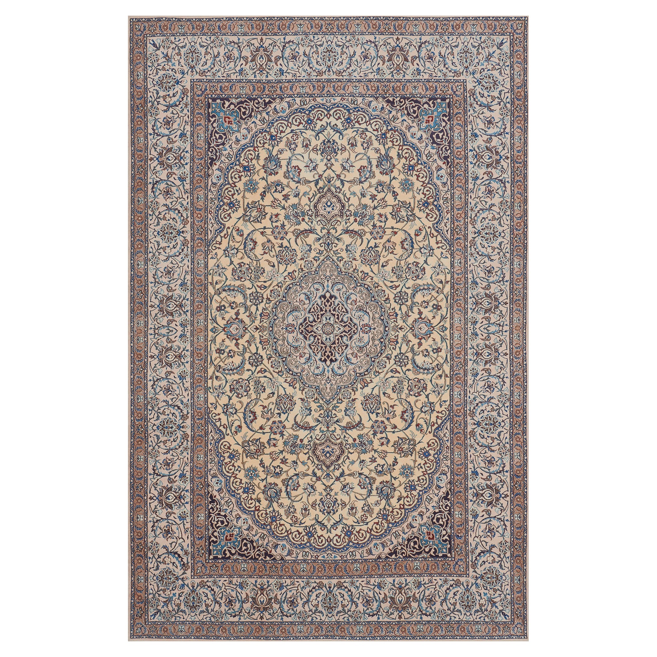 Persischer Nain-Teppich aus Seide und Wolle