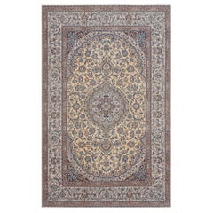 Persischer Nain-Teppich aus Seide und Wolle