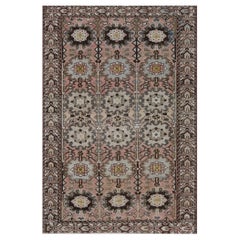 Antiker persischer Malayer-Teppich aus rosa Wolle, um 1900