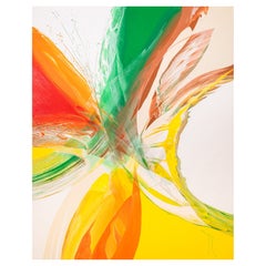 *Pintura acrílica expresionista abstracta sobre lienzo firmada al estilo de Paul Jenkins