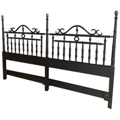 Retro King Size Faux Bamboo Chinese Chippendale Headboard Bed 