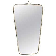 German Mid-Century Modern Brass Frame Wall Mirror by Lenzgold, 1960s