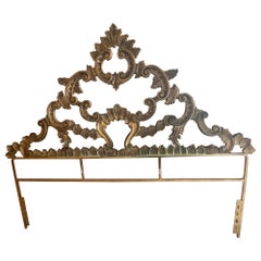 Antique French Ornate Metal Full Size Headboard Bed 
