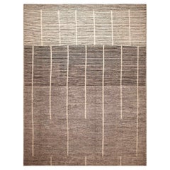 Collection Nazmiyal, grand tapis moderne de conception géométrique grise, 14' x 19'