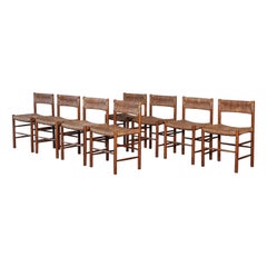 Used Set of 8 Charlotte Perriand / Robert Sentou Dordogne Chairs, France, 1960s