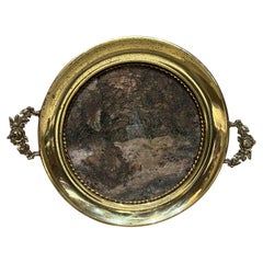 Bandeja de Servicio Antigua Europea Latón Ornamentado