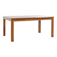 Thomasville Contemporary Walnut Expanding Dining Table with 2 Leaves