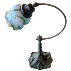 Antique Bronze Art Glass Lamp