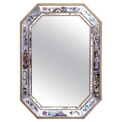 1950s Palm Beach Eglomise Chinoiserie Mirror