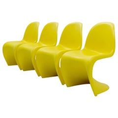 Verner Panton Chairs, Yellow by Vitra, 2000s