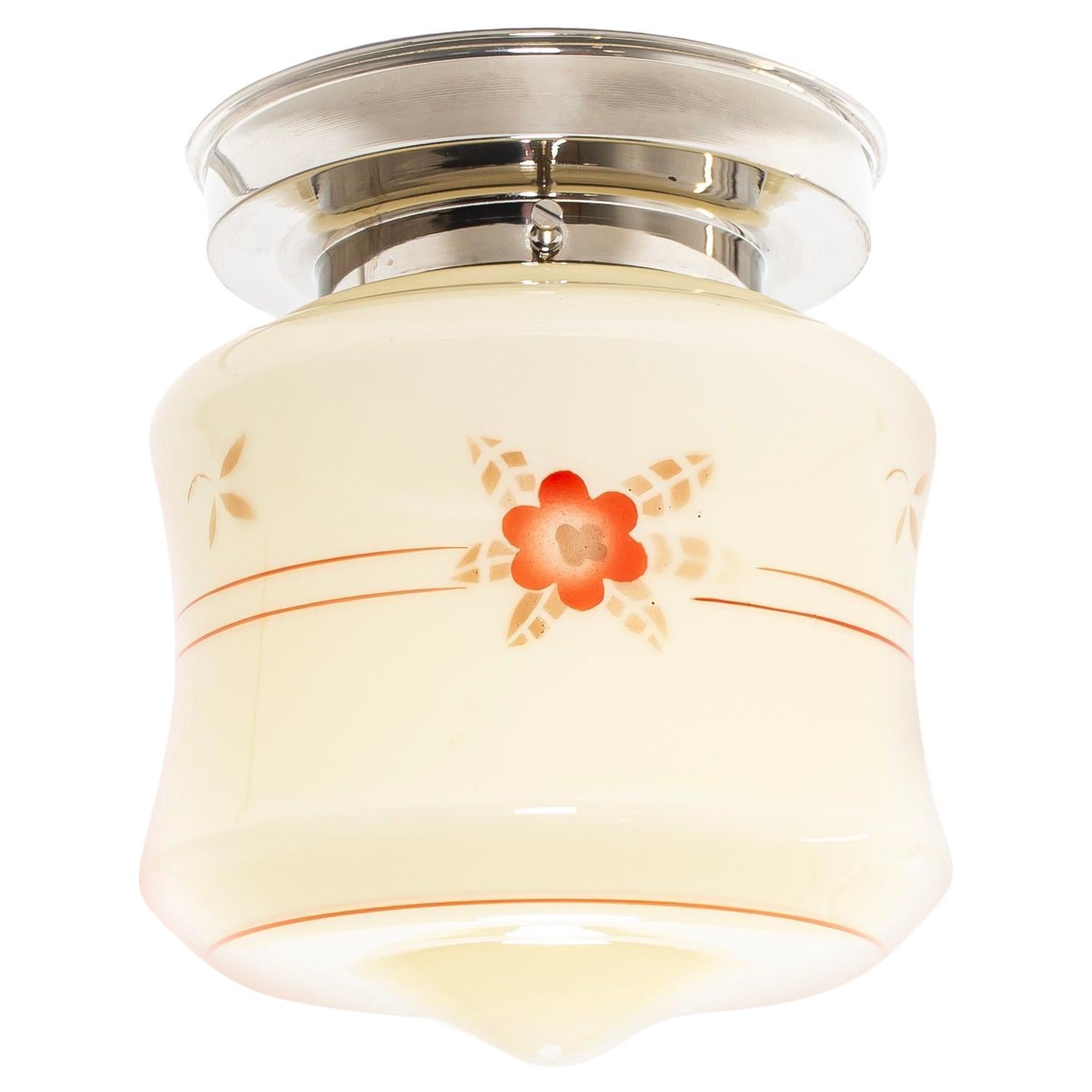Functionalist Flush Mount Ceiling Light, 1950s