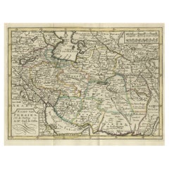 Authentic Old Map of Persia with Original Border Coloring, 1745