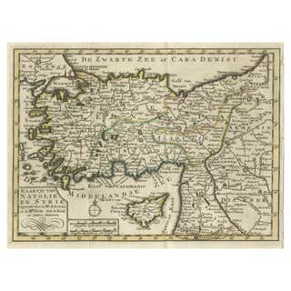 Original Antique Map of Canaan, Armenia, Syria, Mesopotamia and Arabia ...