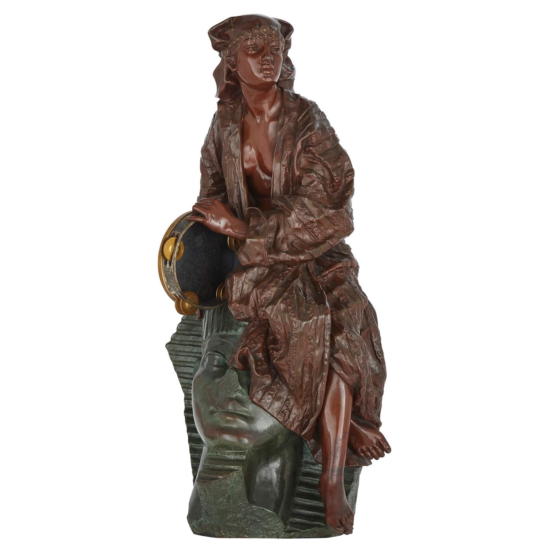 Two-Tone Patinated Bronze Sculpture by G. Leroux Depicting Aida  For Sale