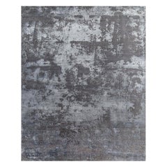 Arctic Noir Frost Gray Lakritz Handgeknüpfter Teppich