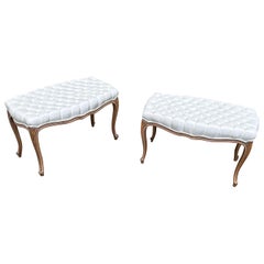 Pair of 1960�’s tufted Italian Benches